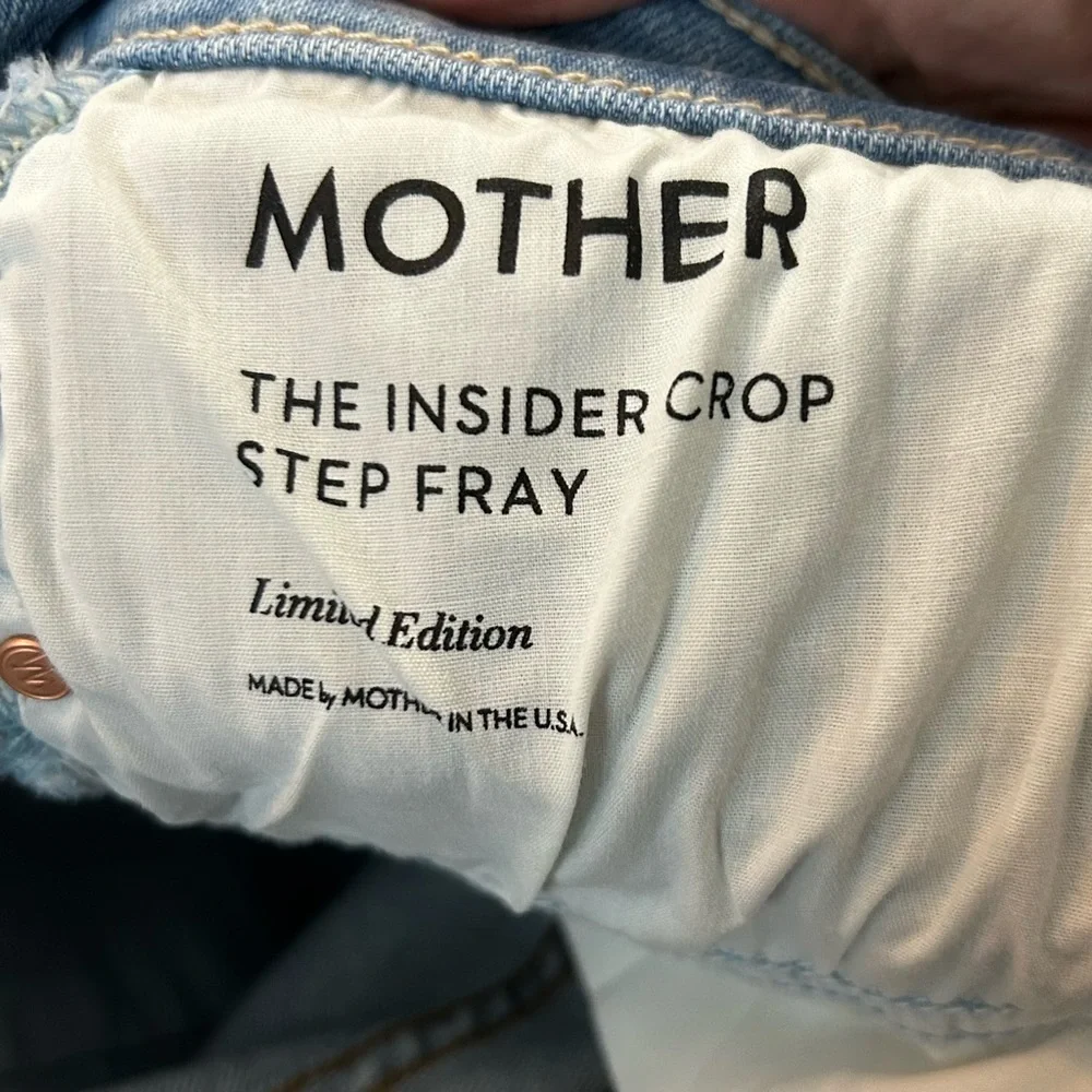 Mother The Insider Crop Step Fray Denim Size 32 Cotton Blend NWOT_3